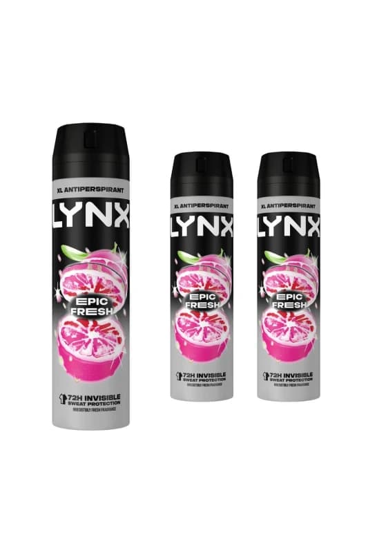 Lynx 'Anti-Perspirant' Epic Fresh 72H Protection Deo, 3x200ml Pink male