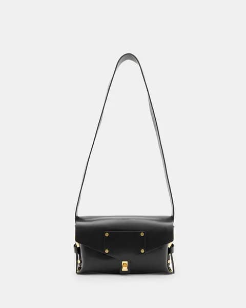 AllSaints Miro Turn Lock Leather Satchel Bag