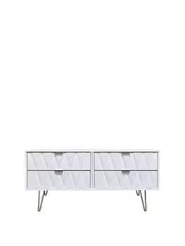 Swift Versailles Ready Assembled 4 Drawer TV Unit - White - Fits Up To 50" Tv