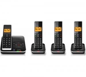 BT Xenon 1500 Cordless Phone with Answering Machine Quad Handsets