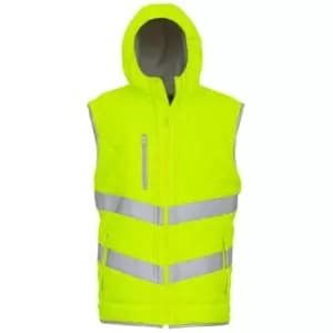 Yoko Womens/Ladies Kensington Hi-Vis Hooded Gilet (XXL) (Yellow) - Yellow